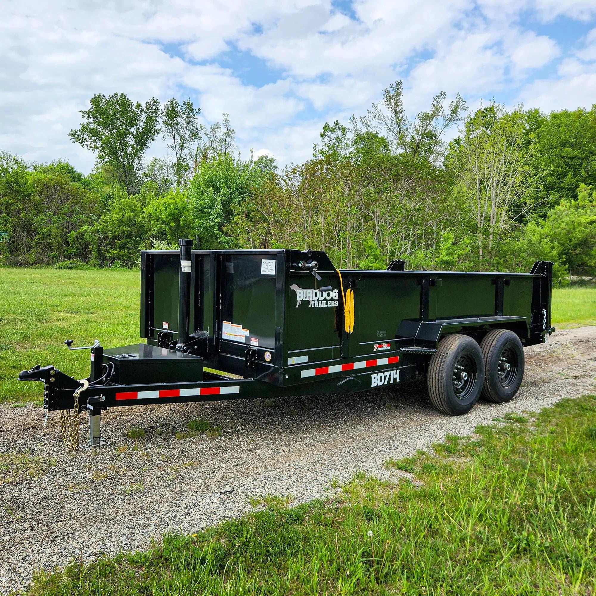 14' Birddog Dump Trailer Gloss Black | Watchdog