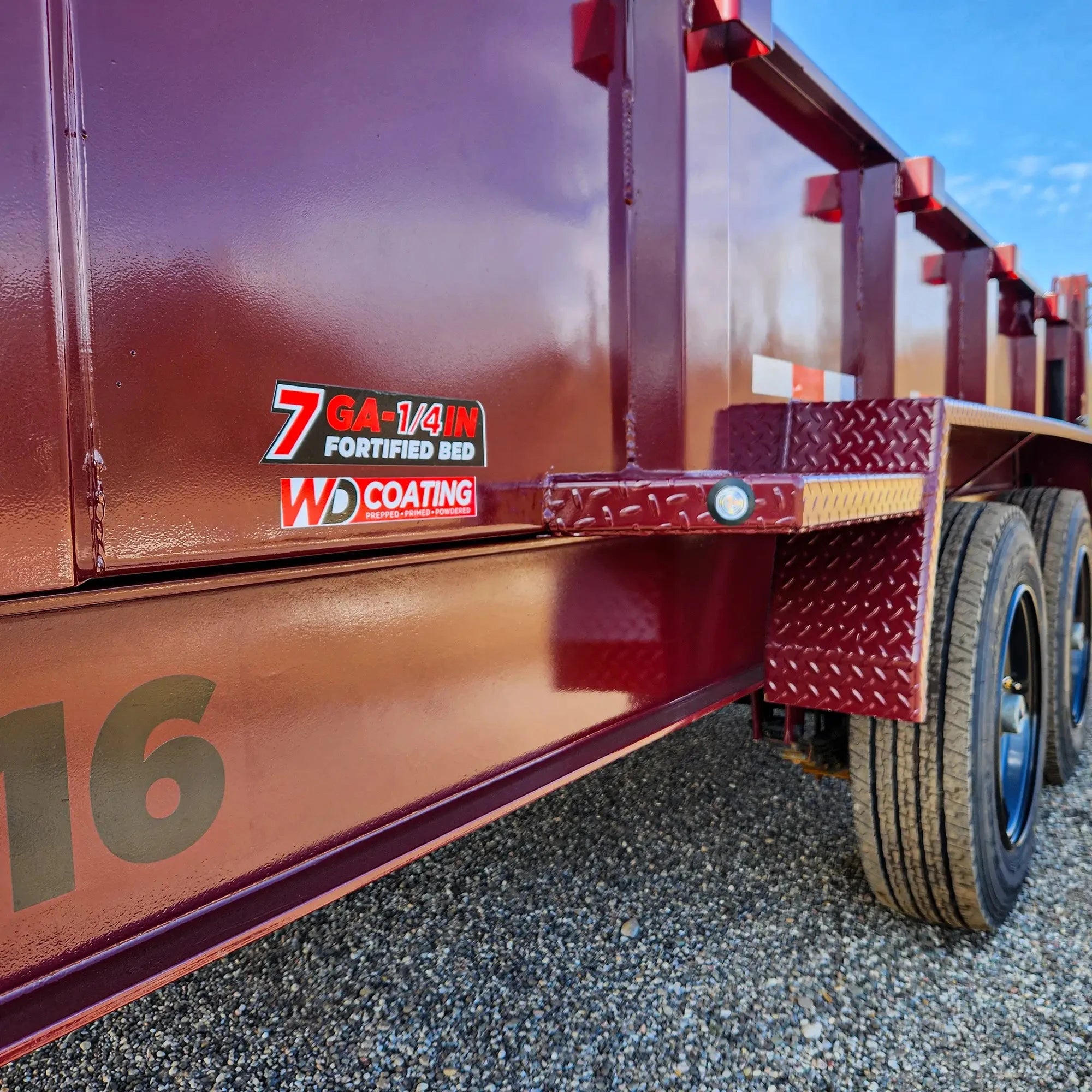 16' Pro-Line Dump Trailer Burgundy | Watchdog