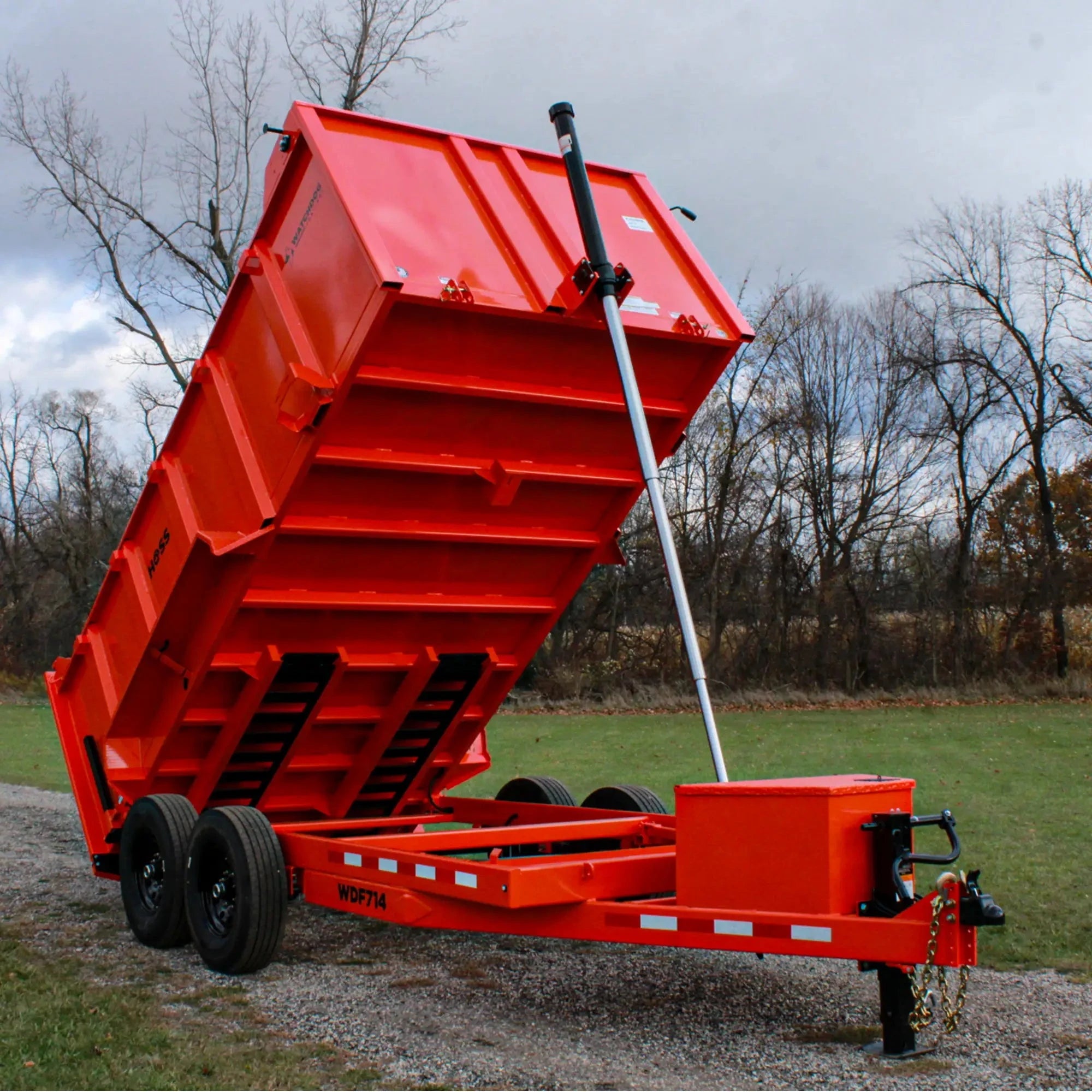 7'x14' Orange WDF Hoss Dump Trailer | Watchdog