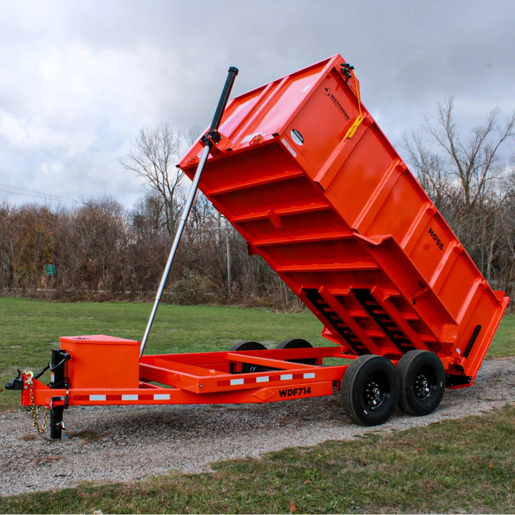 7'x14' Orange Dump Trailer | Watchdog Trailers | Carleton Trailer
