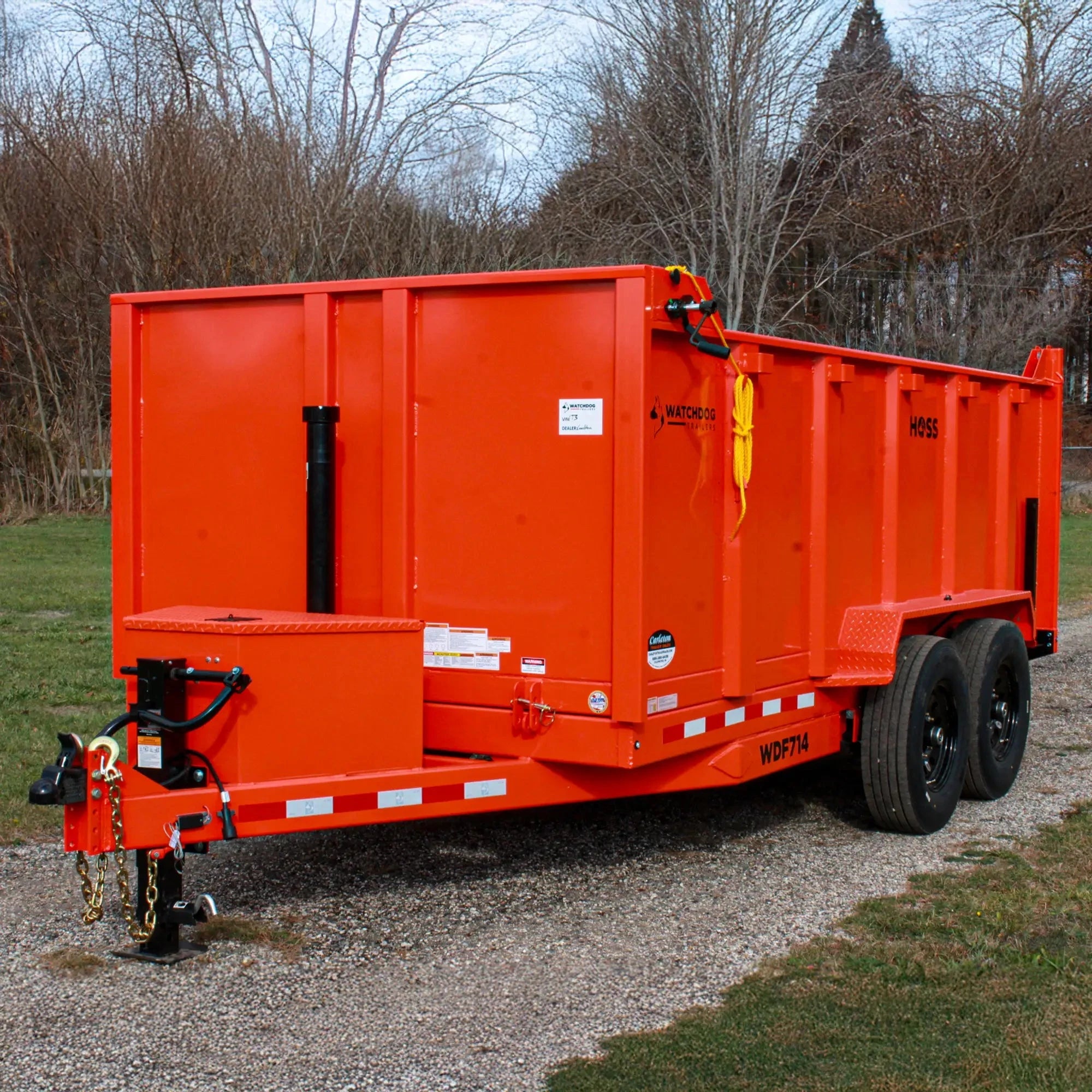 7'x14' Orange WDF Hoss Dump Trailer | Watchdog