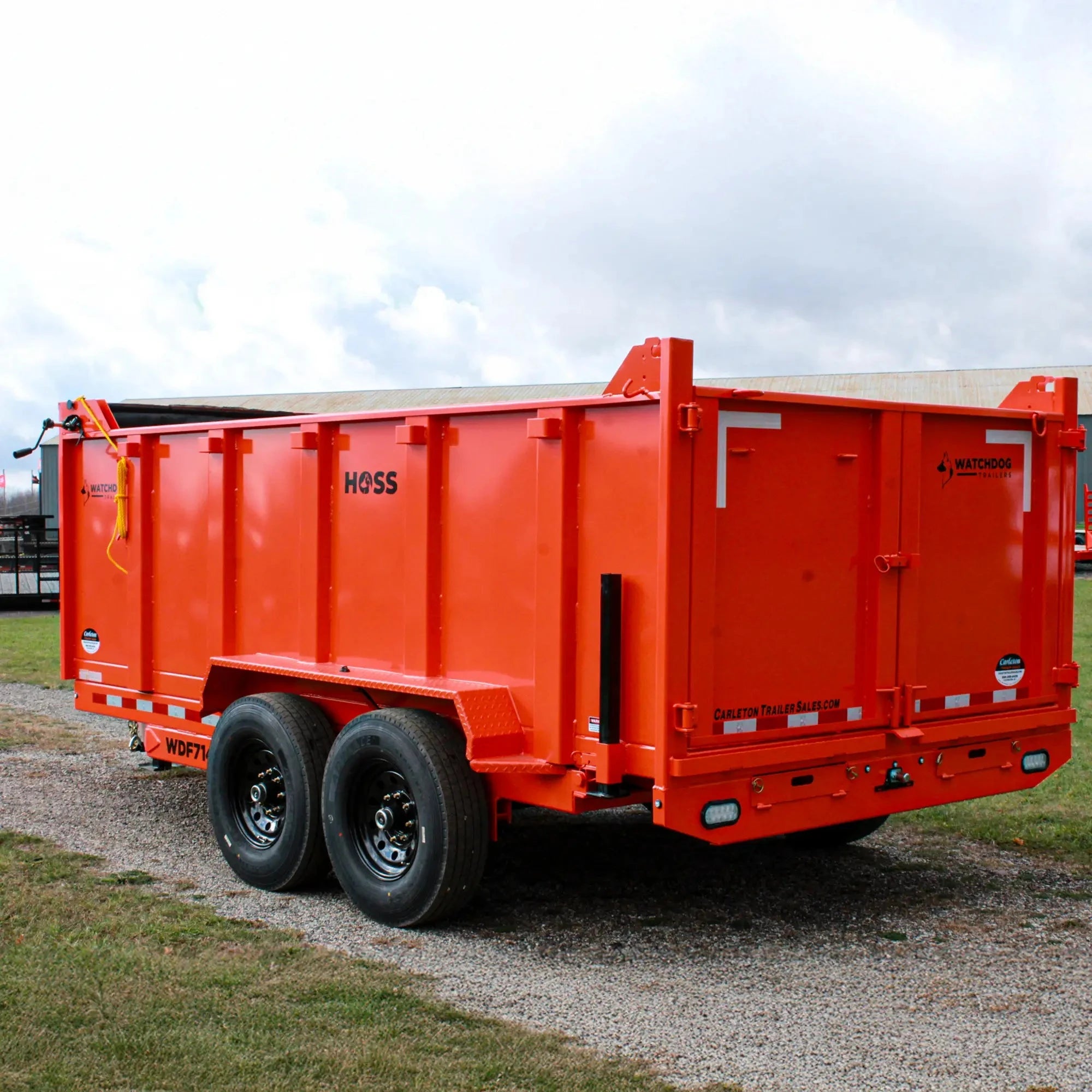 7'x14' Orange WDF Hoss Dump Trailer | Watchdog