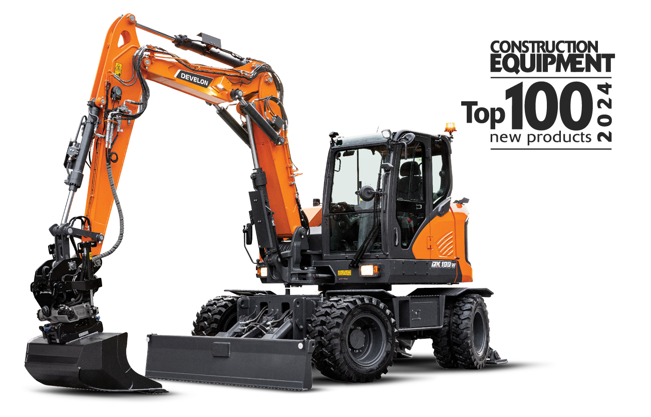 Develon DX100W-7 mini wheel excavator